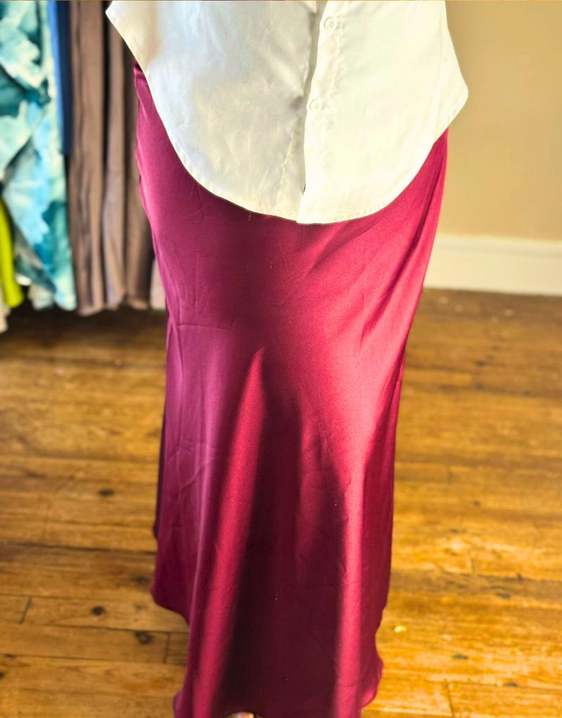 Jupe satinée Victoria Rubis