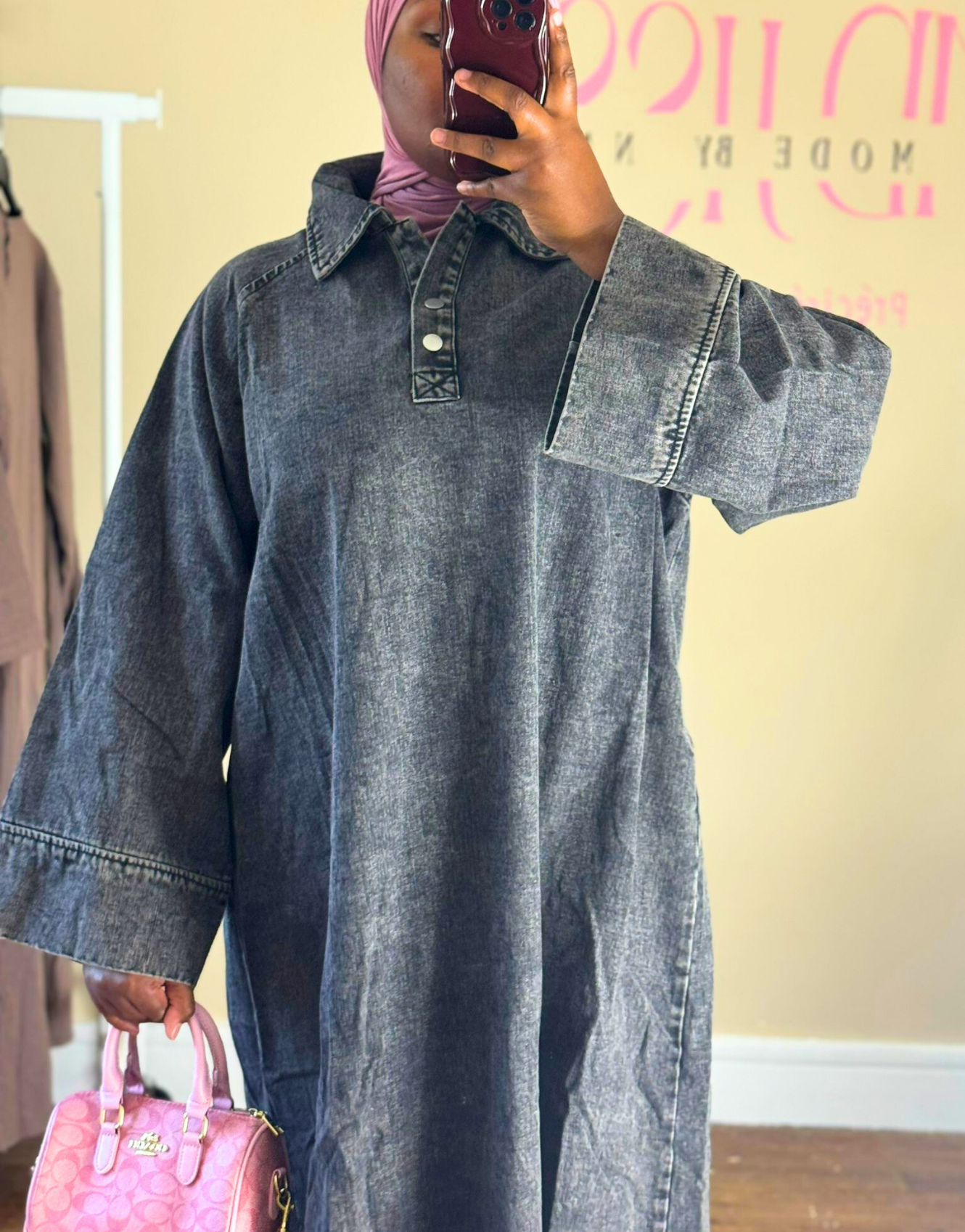 Abaya jean véritable grise — image 2