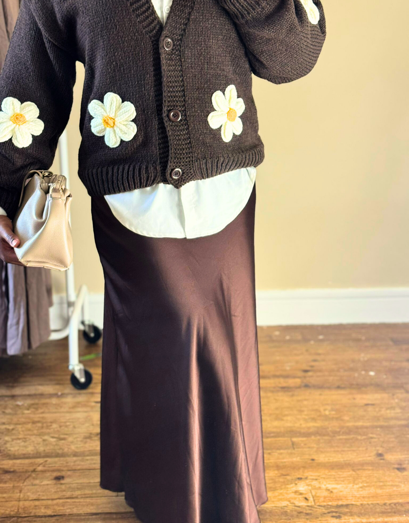 Jupe satinée Victoria Brown