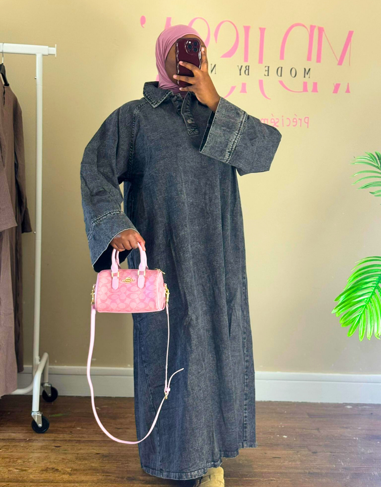 Abaya jean véritable grise — image 3