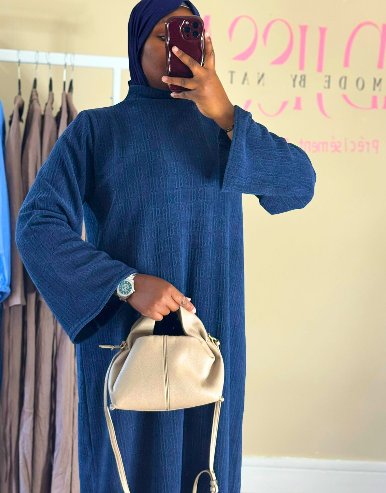 Abaya fluide bleu — image 3