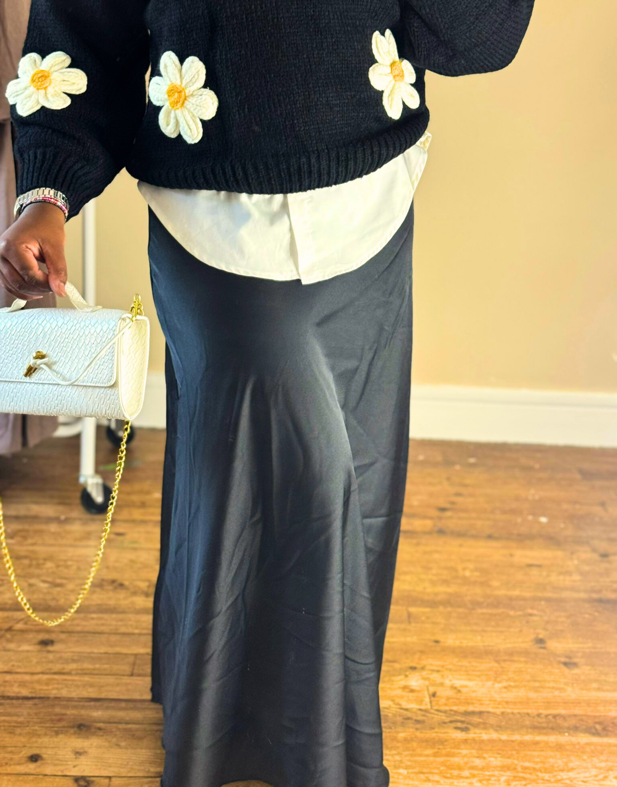 Jupe satinée Victoria Black — image 1